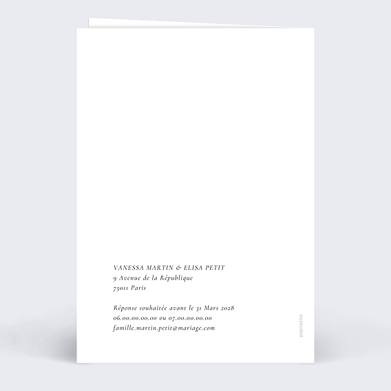 Faire part mariage Bouquet Boho Verso