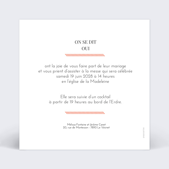 Faire-part Mariage Graphique Chic