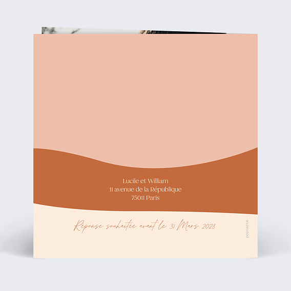 Faire part mariage Marie Lou Création x Popcarte - Méditerranée Verso