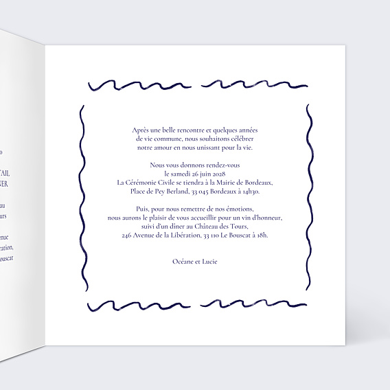 Faire-part Mariage Coquillage