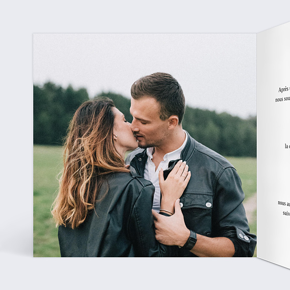 Faire part mariage Couronne Eucalyptus Intérieur Gauche