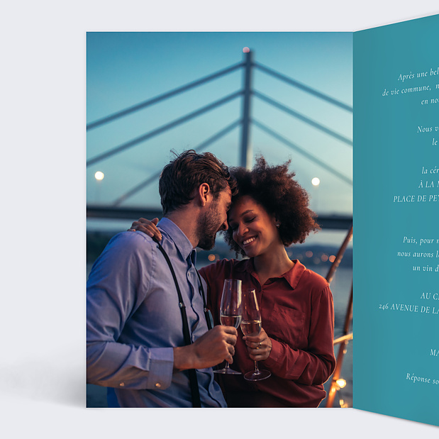 Faire-part de Mariage Plage Intérieur Gauche