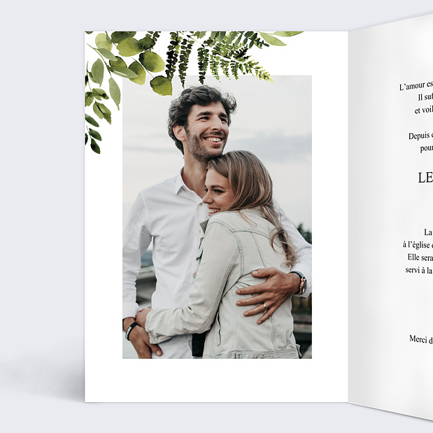 Faire-part Mariage White Garden Intérieur Gauche