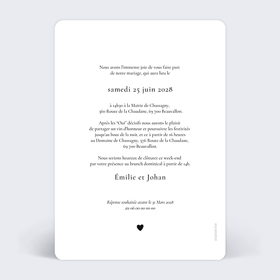 Faire-part Mariage Éditorial III