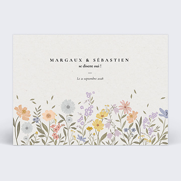 Faire-part Mariage Prairie Fleurie