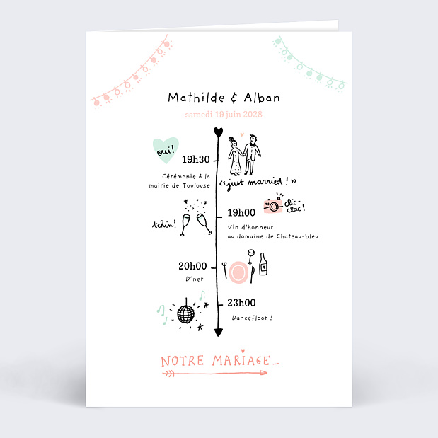 FAIRE-PART DE MARIAGE ILLUSTRE