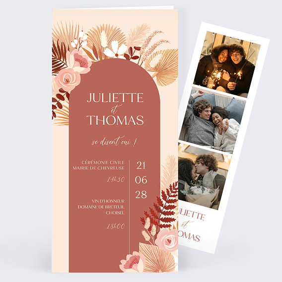 Faire part mariage Bohème Terracotta