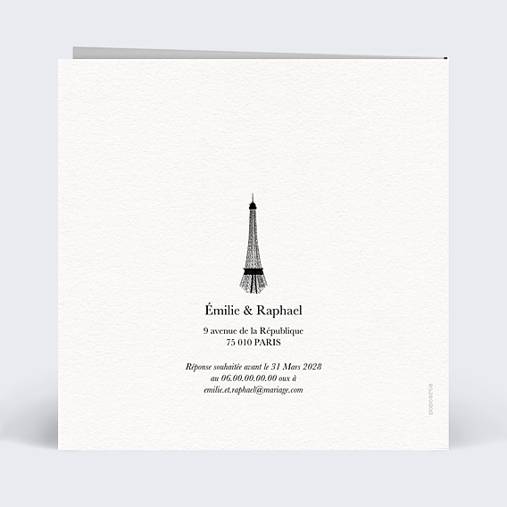 Faire-part Mariage Amoureux à Paris