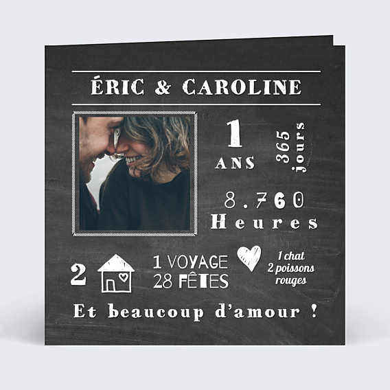 Faire-part Mariage Timeline Chiffrée