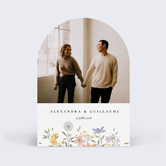 Faire part mariage Idylle Bucolique avec Photo