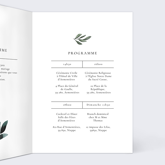 Faire-part Mariage Romantic Peonies