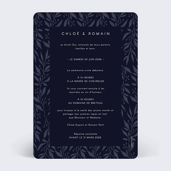 Faire-part Mariage Arche Botanique