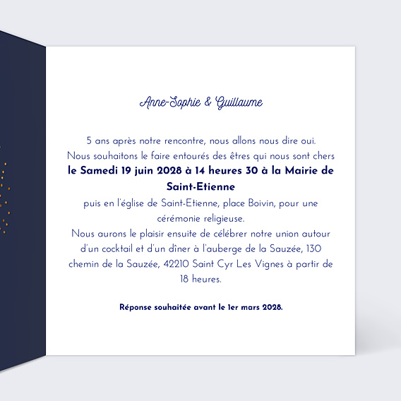 Faire-part Mariage Bulles Pétillantes