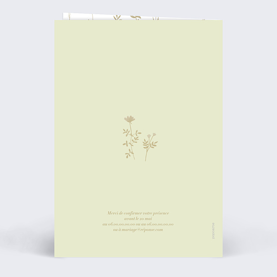 Faire part mariage Amande Douce Verso