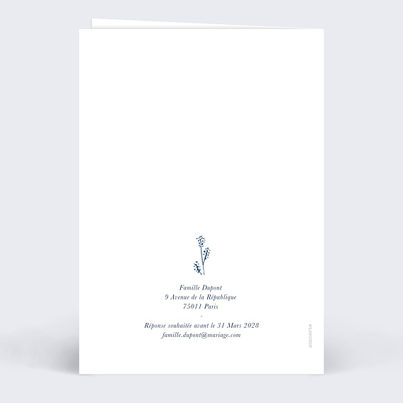 Faire part mariage Bloom Verso