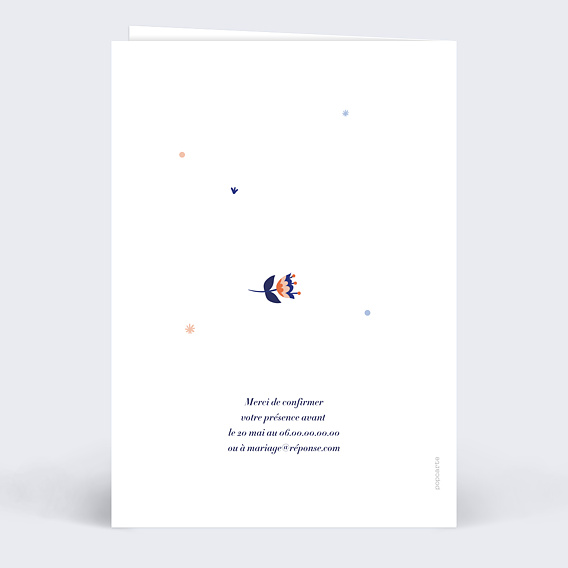 Faire part mariage Boutonnière Verso