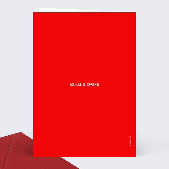 Faire part mariage Cœur Simple Verso