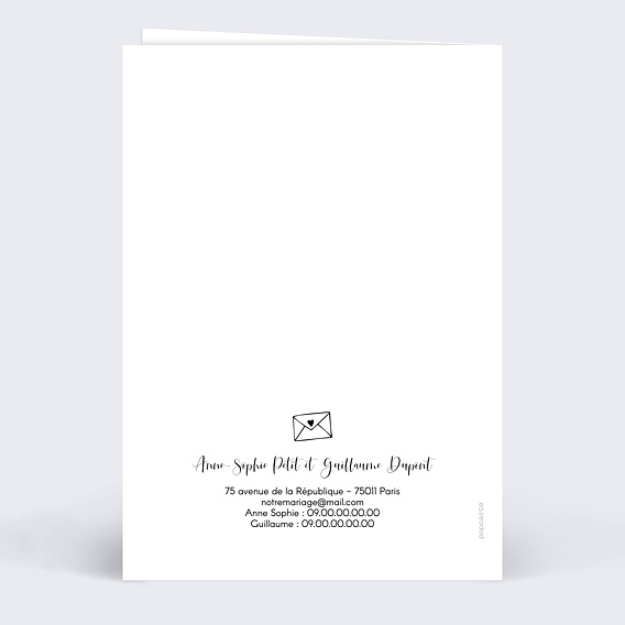 Faire part mariage Tempo Verso