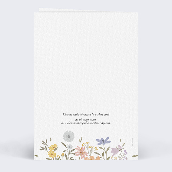 Faire part mariage Idylle Bucolique avec Photo Verso