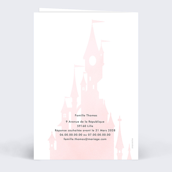 Faire part mariage Il Était Une Fois Verso