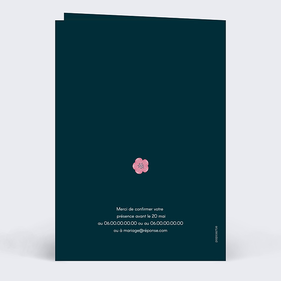 Faire part mariage Jardin Secret Verso