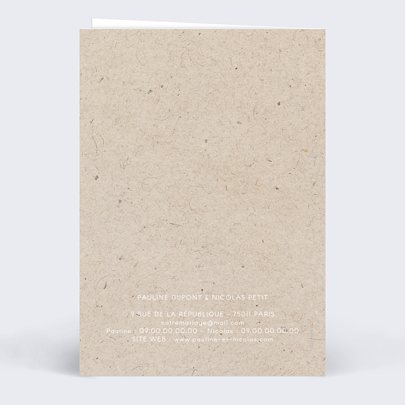 Faire part mariage Jolie Typo Verso