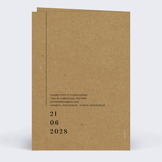 Faire part mariage Modernkraft Verso