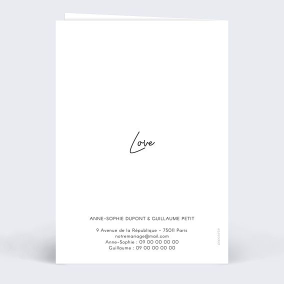 Faire part mariage Multiphoto Faire-part Verso