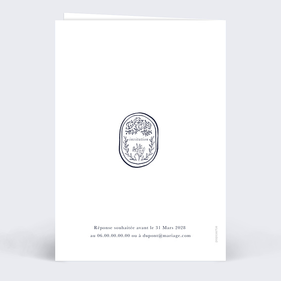 Faire part mariage Passeport Verso