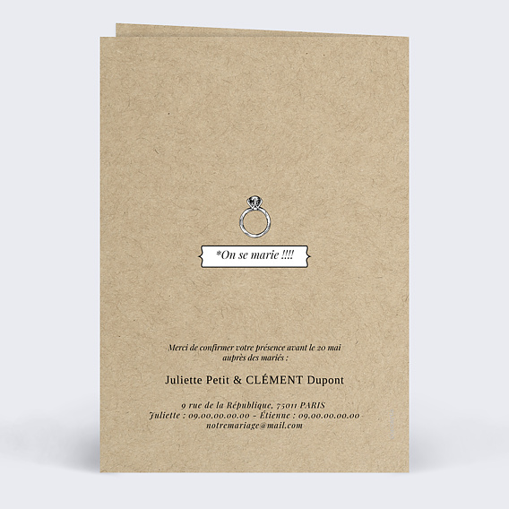 Faire part mariage Points à Relier Vintage Verso