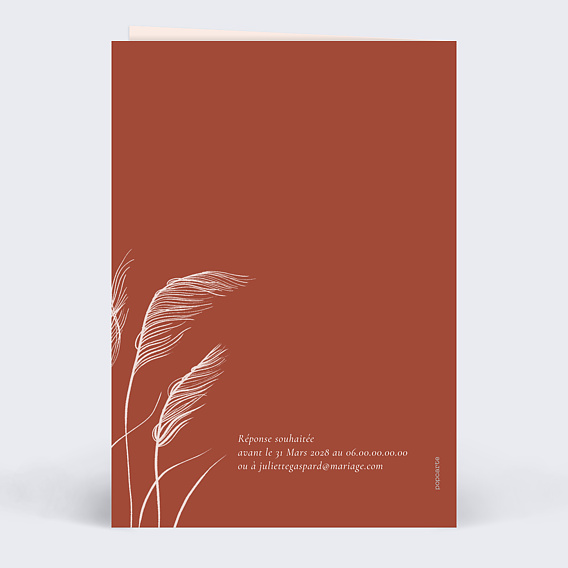 Faire part mariage Rêve Bohème Verso