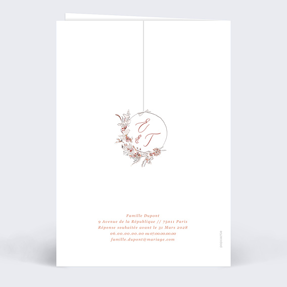 Faire part mariage Jour d'Amour Verso