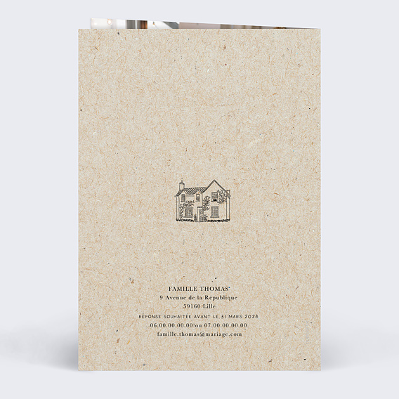 Faire part mariage Timeline Voyage Verso