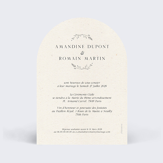 Faire-part Mariage Initiales Raffinées