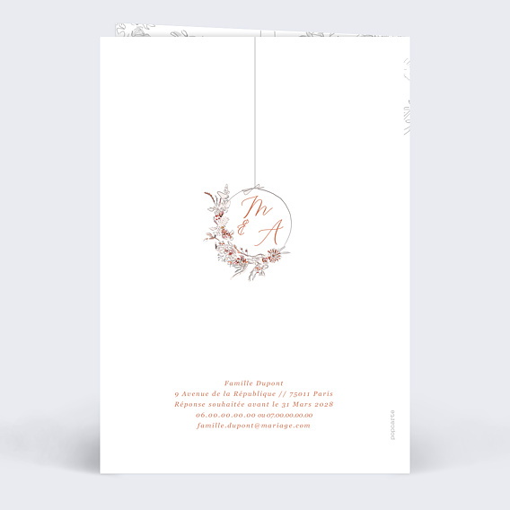 Faire part mariage Demande en Mariage Verso