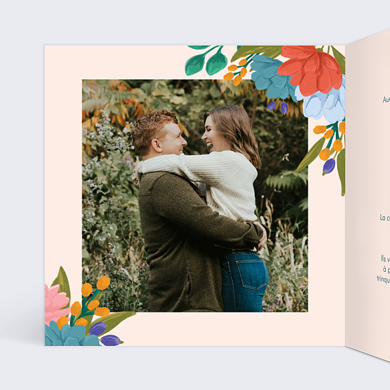 Faire part mariage Jardin Enchanté Intérieur Gauche