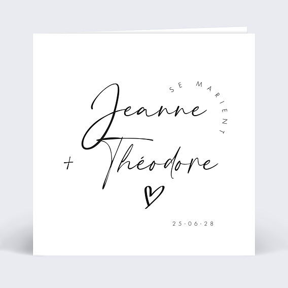 Faire part mariage Moments Volés Recto