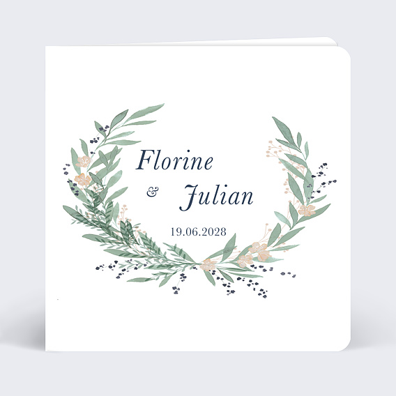 Faire part mariage Couronne de Laurier Après 4