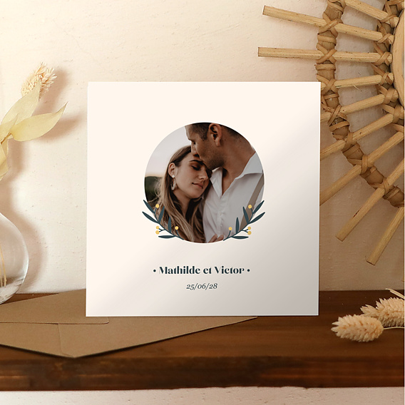 Faire part mariage Mésange Couronne Après 4
