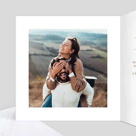 Faire part mariage Cuivre Intérieur Gauche