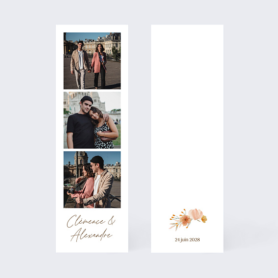 Faire part mariage Flower of Fall allongé