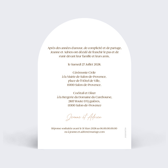 Faire-part Mariage Flower of Fall avec Photo