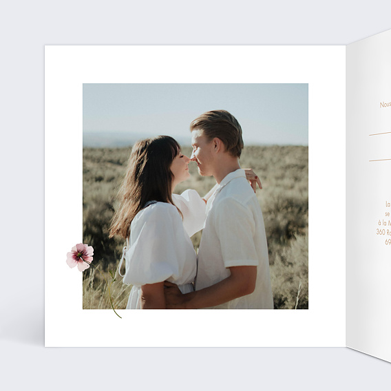 Faire part mariage Étiquette Jardin Sauvage Intérieur Gauche