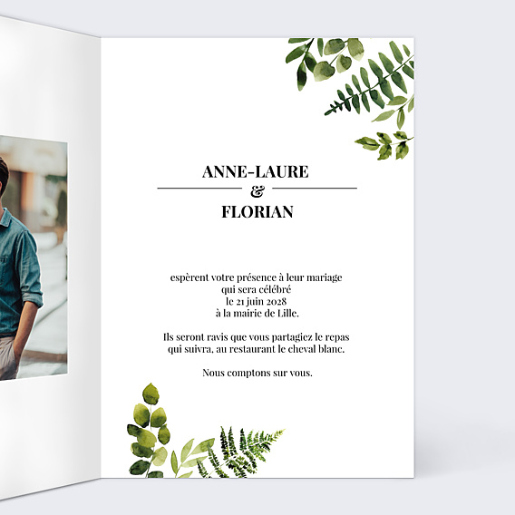 Faire-part Mariage Aquarelle Botanique