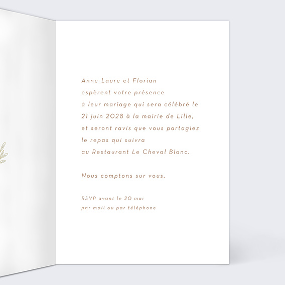 Faire-part Mariage Fleurs Sauvages