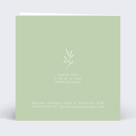 Faire-part Mariage Cadre minimaliste chic