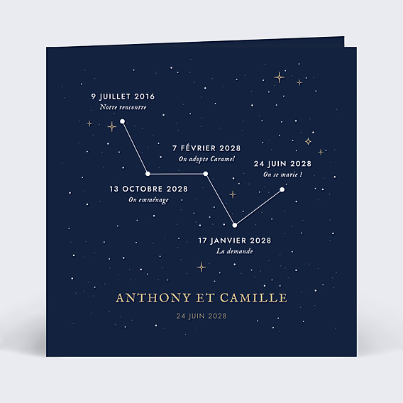 Faire-part Mariage Notre Constellation