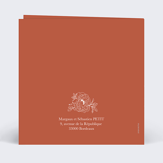 Faire-part Mariage Gravure Terracotta