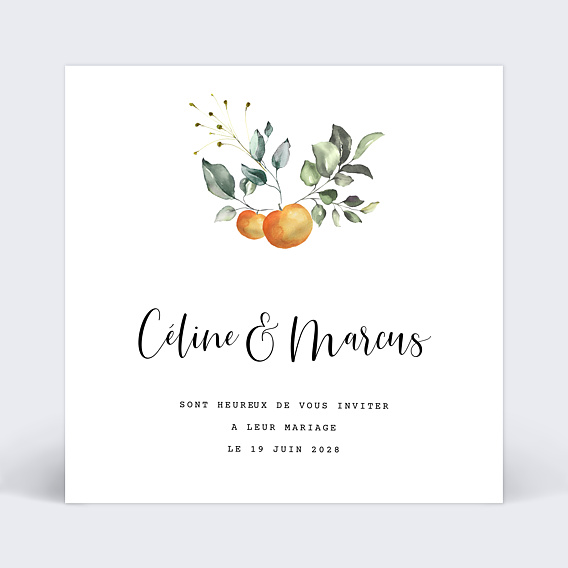 Faire part mariage Agrumes