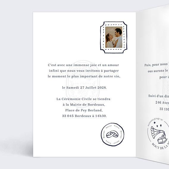 Faire-part Mariage Passeport
